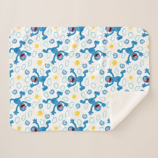 Crayon Grover Sunshine Pattern Sherpadecke (Vorderseite (Horizontal))