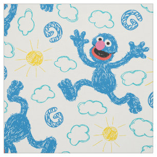 Crayon Grover Sunshine Pattern Stoff