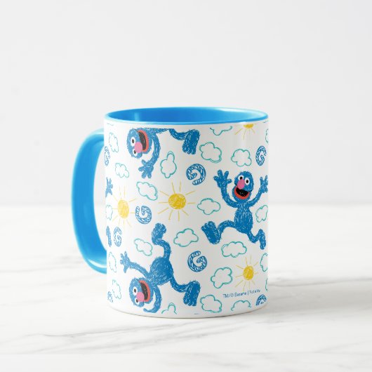 Crayon Grover Sunshine Pattern Tasse (Vorderseite Links)