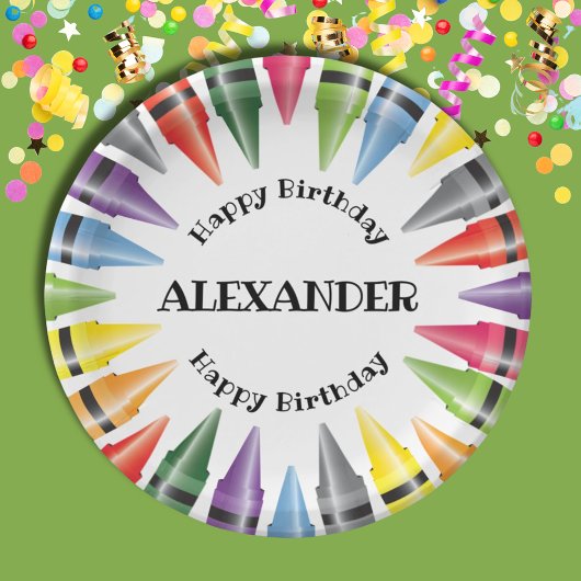 Crayon Happy Birthday Child Party Pappteller