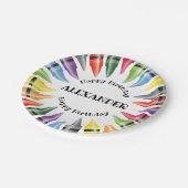 Crayon Happy Birthday Child Party Pappteller (Schrägansicht)