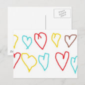 Crayon Hearts Postkarte (Vorne/Hinten)