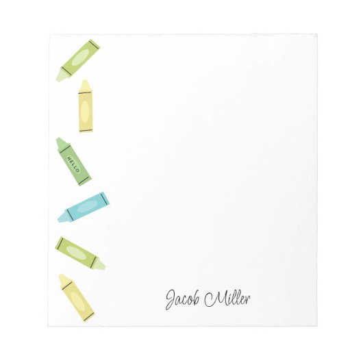 Crayon Hello Notizblock (Vorderseite)