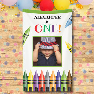 Crayon Kids 1. Geburtstag Party Foto Banner
