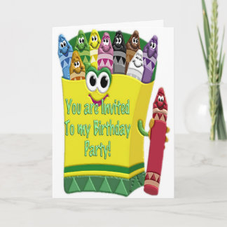 Crayon Kids Einladung zum Geburtstag