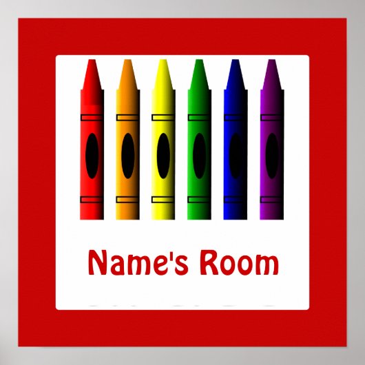 Crayon Kids Room Red Crayons Poster Template (Vorne)