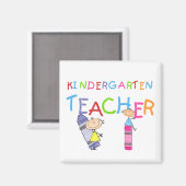 Crayon Kindergarten Lehrer Tshirts und Geschenke Magnet (Vorderseite/Rückseite)