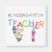 Crayon Kindergarten Lehrer Tshirts und Geschenke Magnet (Vorne)