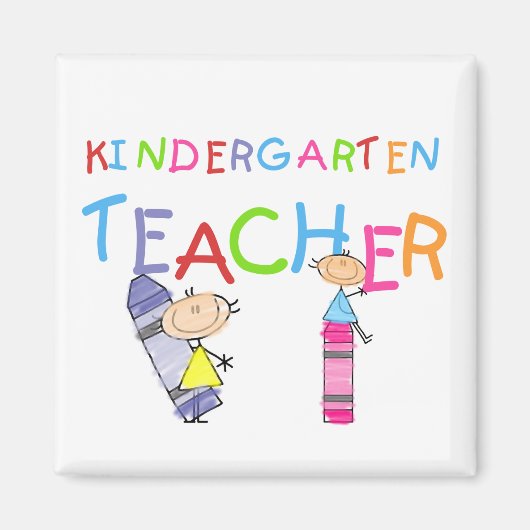 Crayon Kindergarten Lehrer Tshirts und Geschenke Magnet (Vorne)
