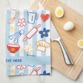 Crayon Kitchen Doodle Retro Cooking Pattern Geschirrtuch (Viertel Falte)