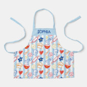 Crayon Kitchen Doodle Retro Cooking Pattern Schürze (Vorderseite)