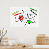 Crayon Liebe Poster (Küche)