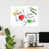 Crayon Liebe Poster (Heimbüro)