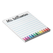 Crayon Notepad, Lehrer Notepad, Personalisierter N Notizblock (angewinkelt)