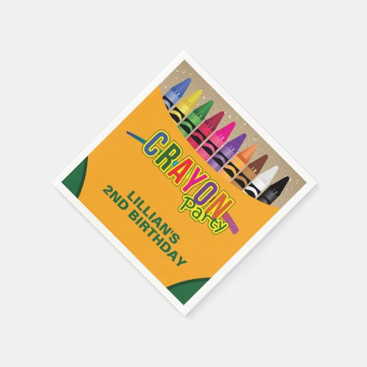 Crayon Party Serviette (Ecke)