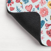 Crayon Pastel Heart & Blume Mousepad (Ecke)