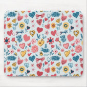 Crayon Pastel Heart & Blume Mousepad (Vorne)