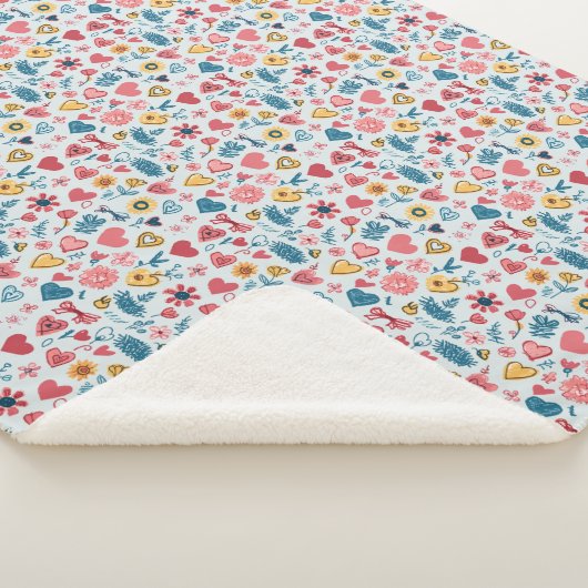 Crayon Pastel Heart & Blume Sherpadecke (3/4)