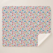 Crayon Pastel Heart & Blume Sherpadecke (Vorderseite (Horizontal))
