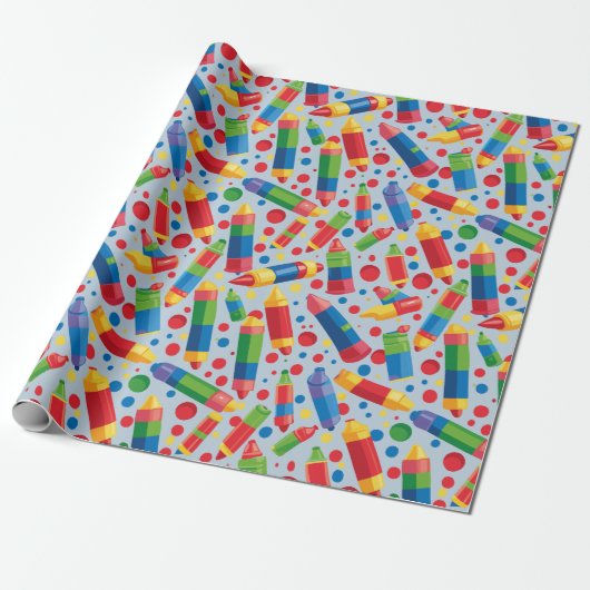 Crayon Pattern Geschenkpapier (Ungerollt)