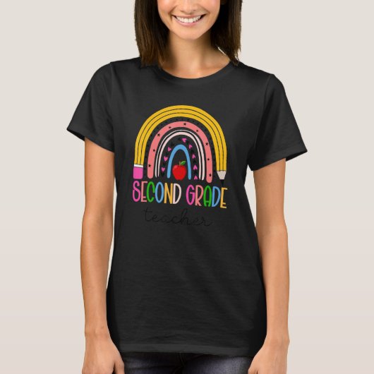 Crayon Rainbow 2. Klasse T-Shirt (Vorderseite)