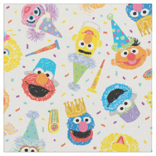 Crayon Sesam Freunde Party-Muster Stoff