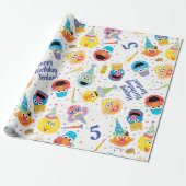 Crayon Sesame Pals Party Pattern Geschenkpapier (Ungerollt)