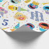 Crayon Sesame Pals Party Pattern Geschenkpapier (Ecke)