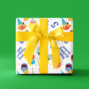Crayon Sesame Pals Party Pattern Geschenkpapier