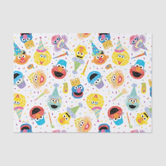 Crayon Sesame Pals Party Pattern Seidenpapier (Vorderseite)