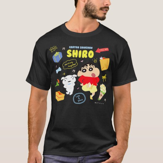 Crayon Shin-chan happyShiro Dance zusammen T-Shirt (Vorderseite)