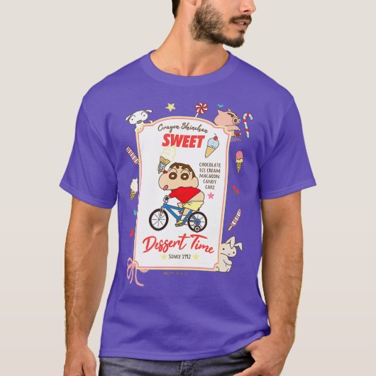 Crayon Shin-chan Shin-chan und Fahrraddessert T-Shirt (Vorderseite)