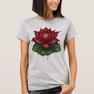 Crayon Style Lotus Blume Frauen T-Shirt