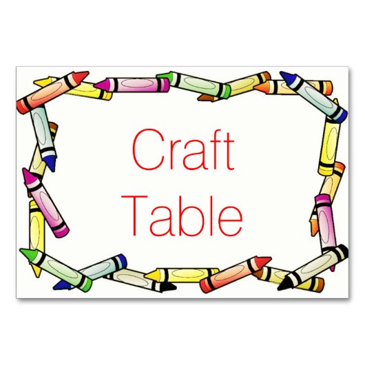 Crayon Table Cards Tischnummer (Rückseite)