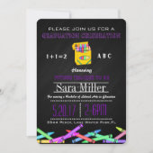 Crayon Teacher Abschluss Einladung (Vorderseite)