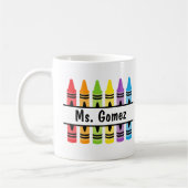 Crayon Teacher's Name Coffee Tasse (Links)