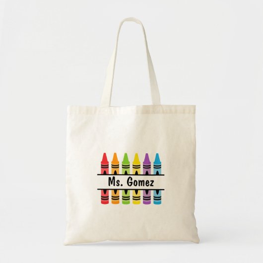 Crayon Teacher's Name Shopping Tote Bag Tragetasche (Vorne)