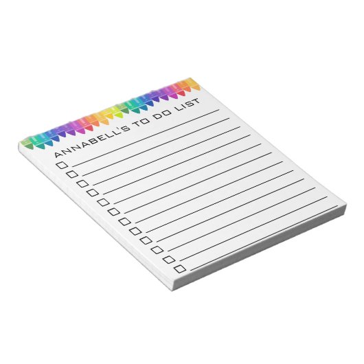 Crayon to Do List Personalisieren Notizblock (angewinkelt)