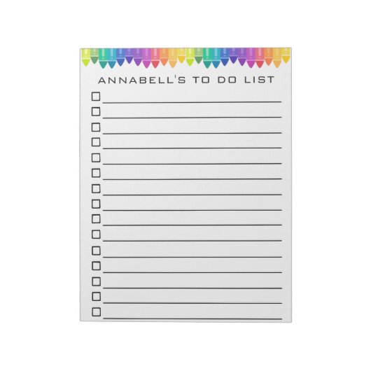Crayon to Do List Personalisieren Notizblock (Rotiert)