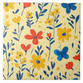 Crayon und Butterfly-Blume Fliese (Vorderseite)