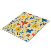 Crayon und Butterfly-Blume Fliese (Seite)