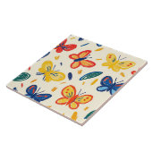 Crayon und Butterfly-Blume Fliese (Seite)