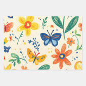 Crayon und Butterfly-Blume Geschenkpapier Set (Vorderseite 3)