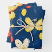 Crayon und Butterfly-Blume Geschenkpapier Set (Beispiel)