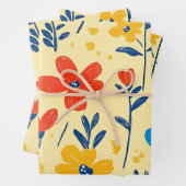 Crayon und Butterfly-Blume Geschenkpapier Set (Beispiel)