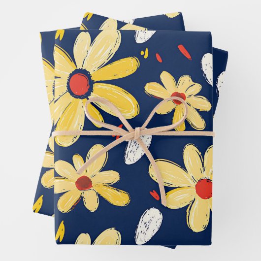 Crayon und Butterfly-Blume Geschenkpapier Set (Beispiel)