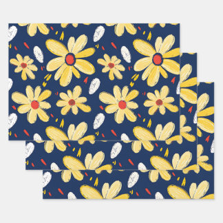 Crayon und Butterfly-Blume Geschenkpapier Set