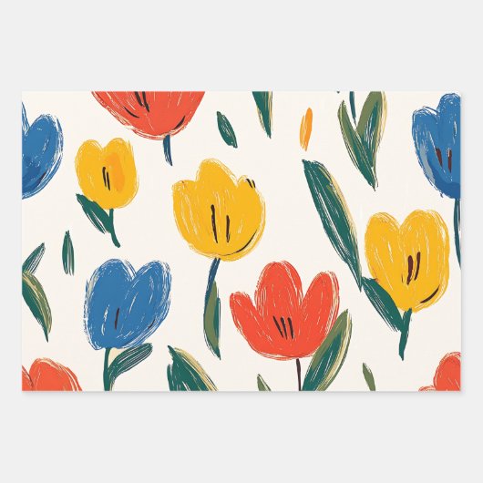 Crayon und Butterfly-Blume Geschenkpapier Set (Vorderseite 3)