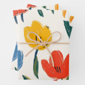 Crayon und Butterfly-Blume Geschenkpapier Set (Beispiel)