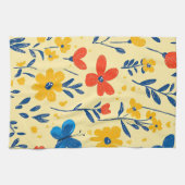 Crayon und Butterfly-Blume Geschirrtuch (Horizontal)